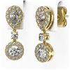 Image 3 : 1.74 ctw Pear Diamond Designer Earrings 18K Yellow Gold