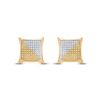 Image 2 : 10kt Yellow Gold Mens Round Yellow Color Enhanced Diamond Kite Square Earrings 1/2 Cttw