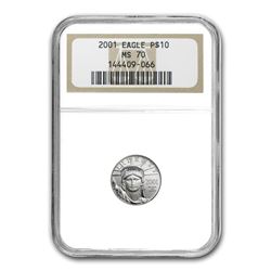 2001 1/10 oz Platinum American Eagle MS-70 NGC