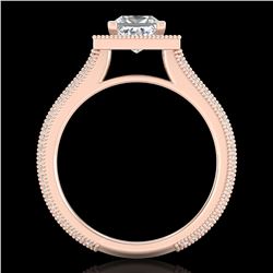 2 ctw Princess VS/SI Diamond Solitaire Micro Pave Ring 18k Rose Gold