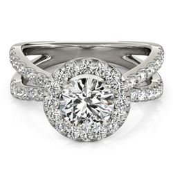 1.76 ctw Certified VS/SI Diamond Halo Ring 14k White Gold