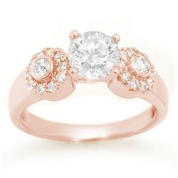 1.38 ctw Certified VS/SI Diamond Ring 14k Rose Gold