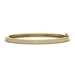 1.50 ctw Micro Pave VS/SI Diamond Bangel Bracelet 14k Yellow Gold