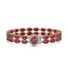 Image 1 : 30.12 ctw Ruby & Diamond Bracelet 14K Rose Gold