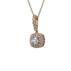 2.25 ctw Aquamarine & Diamond Victorian Necklace 14K Rose Gold