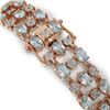 Image 3 : 13.12 ctw Aquamarine & Diamond Row Bracelet 10K Rose Gold