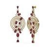 Image 2 : 22.97 ctw Ruby & Diamond Earrings 18K Yellow Gold