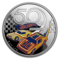 2018 Tuvalu 1 oz Silver 50th Anniversary of Hot Wheels Proof