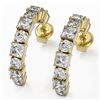 Image 1 : 3.9 ctw Princess Cut Diamond Designer Earrings 18K Yellow Gold
