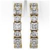 Image 2 : 3.9 ctw Princess Cut Diamond Designer Earrings 18K Yellow Gold