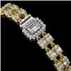 Image 3 : 13.04 ctw Emerald Cut & Oval Diamond Bracelet 18K Yellow Gold