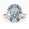 Image 1 : 9 ctw Aquamarine Designer Solitaire Engagment Ring 14k Rose Gold