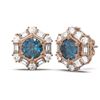 Image 2 : 3.74 ctw Intense Blue Diamond Earrings 18K Rose Gold