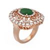Image 1 : 6.41 ctw Emerald & Diamond Ring 18K Rose Gold