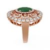 Image 2 : 6.41 ctw Emerald & Diamond Ring 18K Rose Gold