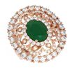 Image 3 : 6.41 ctw Emerald & Diamond Ring 18K Rose Gold
