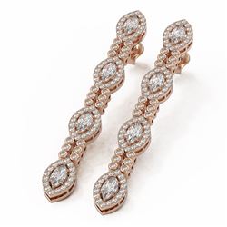 4.25 ctw Marquise Cut Diamond Designer Earrings 18K Rose Gold