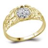 Image 1 : Sterling Silver Mens Round Diamond Cluster Ring 1/20 Cttw