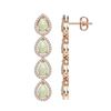 Image 2 : 6.2 ctw Opal & Diamond Micro Pave Halo Earrings 10k Rose Gold
