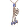 Image 3 : 9.52 ctw Tanzanite & Diamond Necklace 18K Rose Gold
