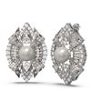 Image 2 : 3 ctw Diamond & Pearl Earrings 18K White Gold