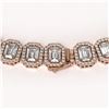 Image 3 : 40.3 ctw Emerald Cut Diamond Micro Pave Necklace 18K Rose Gold