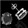 Image 2 : 18 ctw Black Diamond Designer Stud Earrings 18k White Gold