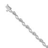 Image 1 : 14k White Gold Diamond Paisley Link Bracelet - 7 in.