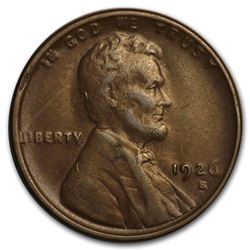 1926-S Lincoln Cent AU
