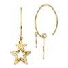 Image 1 : 14k Yellow Gold Diamond-Cut Star Dangle Earrings