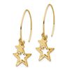 Image 2 : 14k Yellow Gold Diamond-Cut Star Dangle Earrings