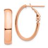 Image 1 : 14k Rose Gold Omega Back Hoop Earrings - 5x15 mm