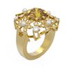 Image 1 : 6.96 ctw Canary Citrine & Diamond Ring 18K Yellow Gold