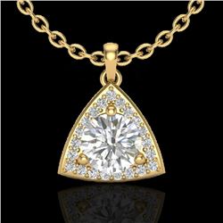 1.50 ctw Micro Pave VS/SI Diamond Certified Necklace 18k Yellow Gold