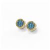Image 3 : 1 ctw Intense Blue Diamond Earrings 18K Yellow Gold