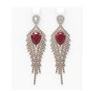 Image 1 : 11.22 ctw Ruby & Diamond Earrings 18K Rose Gold