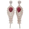 Image 2 : 11.22 ctw Ruby & Diamond Earrings 18K Rose Gold