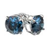 Image 3 : 2.50 ctw Certified Intense Blue Diamond Stud Earrings 10k White Gold