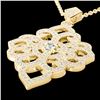 Image 1 : 1.40 ctw Micro Pave VS/SI Diamond Designer Necklace 14k Yellow Gold