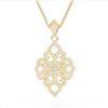 Image 3 : 1.40 ctw Micro Pave VS/SI Diamond Designer Necklace 14k Yellow Gold