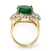 Image 2 : 7.56 ctw Emerald & Diamond Ring 14k Yellow Gold