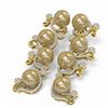 Image 3 : 4.12 ctw Diamond & Pearl Earrings 18K Yellow Gold