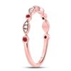 Image 3 : 10kt Rose Gold Womens Round Ruby Oval Dot Stackable Band Ring 1/10 Cttw