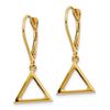 Image 2 : 14k Yellow Gold Polished Triangle Leverback Earrings - 41 mm