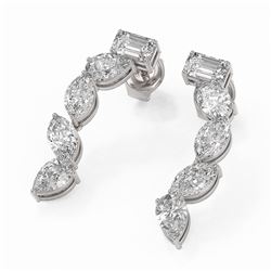 2.7 ctw Mix Cut Diamonds Designer Earrings 18K White Gold
