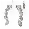 Image 3 : 2.7 ctw Mix Cut Diamonds Designer Earrings 18K White Gold