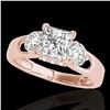 Image 1 : 1.6 ctw VS/SI Certified Princess Cut Diamond 3 Stone Ring 10k Rose Gold