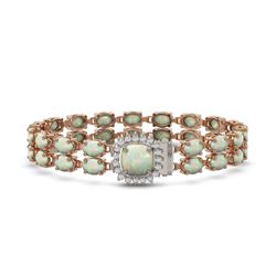 14.41 ctw Opal & Diamond Bracelet 14K Rose Gold