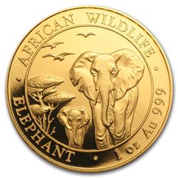 2015 Somalia 1 oz Gold African Elephant BU