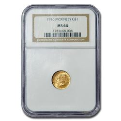 1916 Gold $1.00 McKinley Commemorative MS-66 NGC